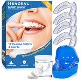 Mouth Guard for Grinding Teeth at Night: Moldable Dental Guard for Sleeping - Nighttime Protection for Teeth with 12 Cleaning Tablets